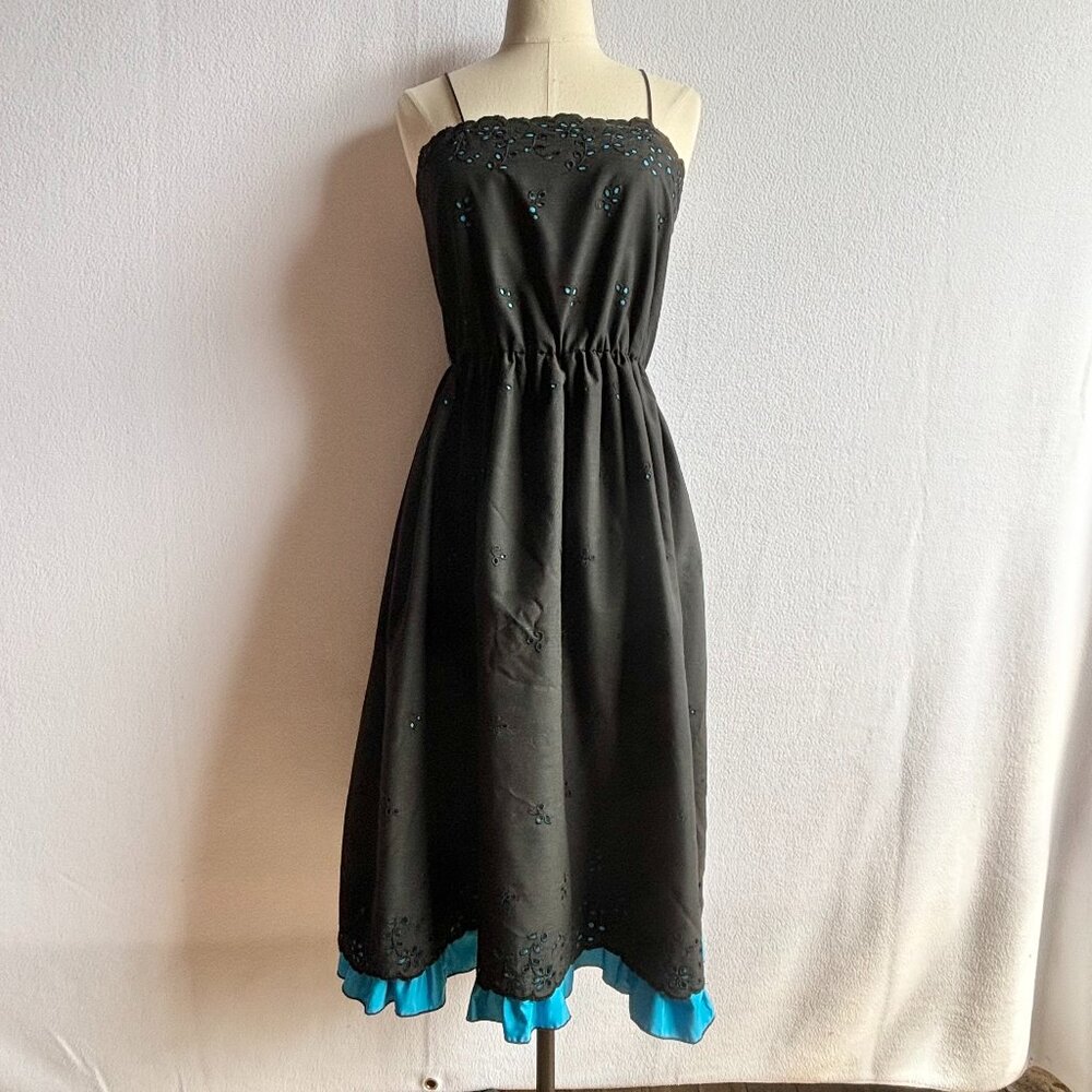 1970s Cotton Eyelet Sundress